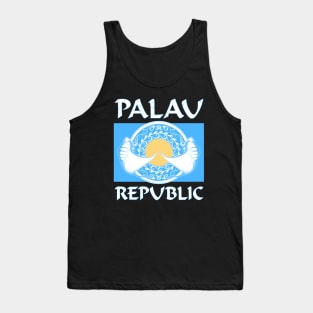 National Flag of Palau with Manta Rays Tank Top